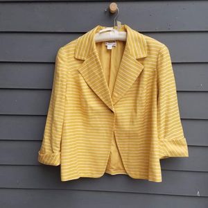 Coldwater Creek Yellow stripe Blazer